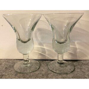 Set of 2 Vintage Tulip Shaped Cordial/Shot Glasses  # 2224